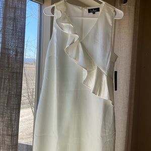 Lulu’s Mini White Satin Dress